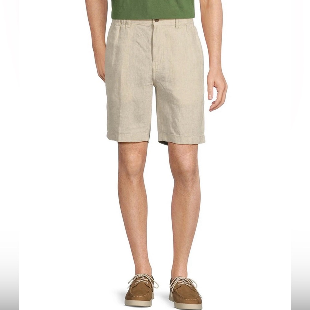 Caribbean Men's Tan Flat Front Shorts. BIG MAN